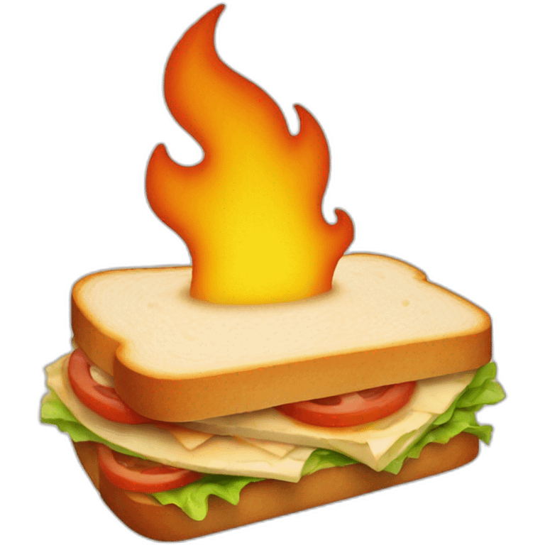 sandwich on fire emoji