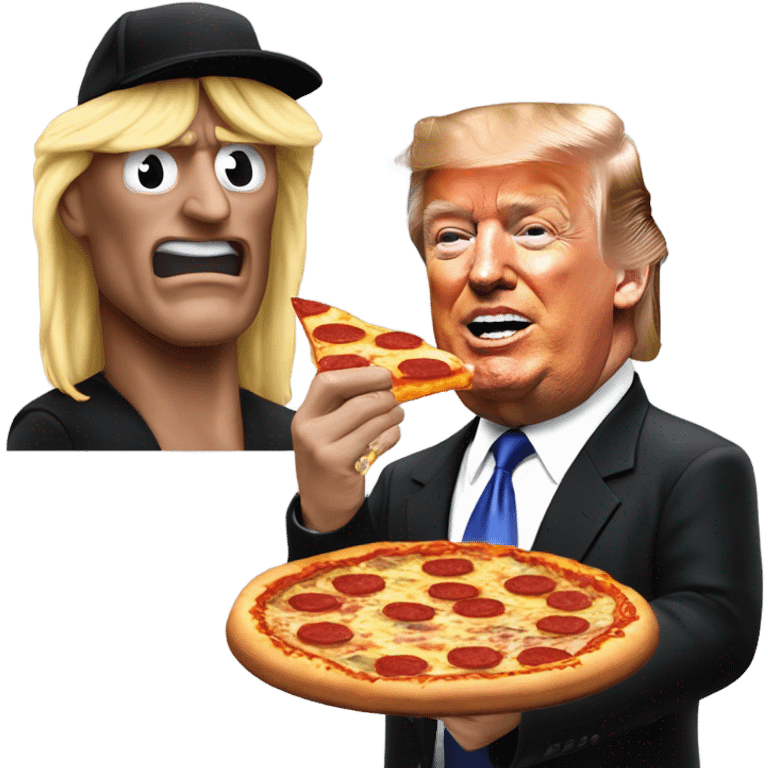 Donald trump eating pizza with the undertaker (from WWE) emoji