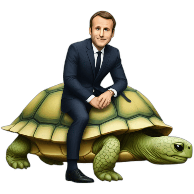 Macron sur une tortue emoji