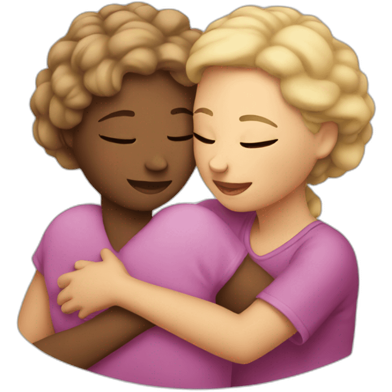 Two ladies cuddling emoji