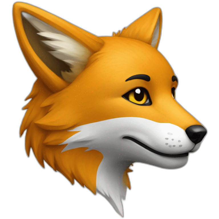 a fox with the flag of Ukraine on its cheek emoji