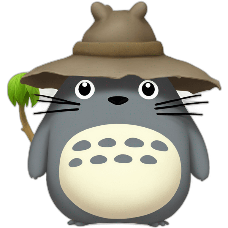 totoro avec le chapeau de muddy emoji