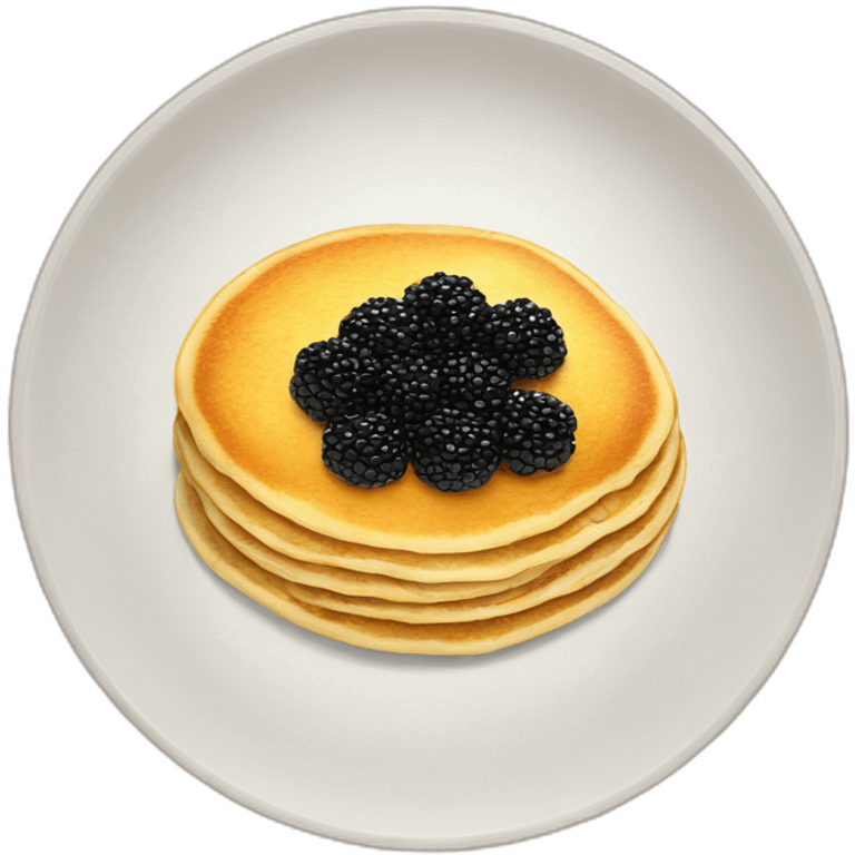 Pancake with big black caviar emoji