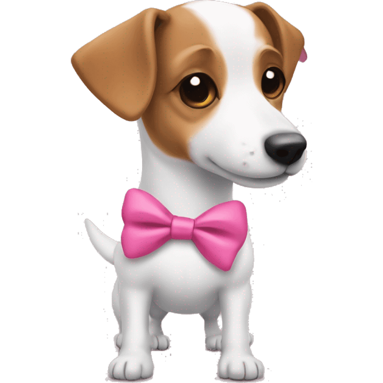 Jack russel bum with pink bow emoji