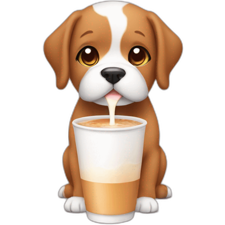 dog drink milk tea emoji