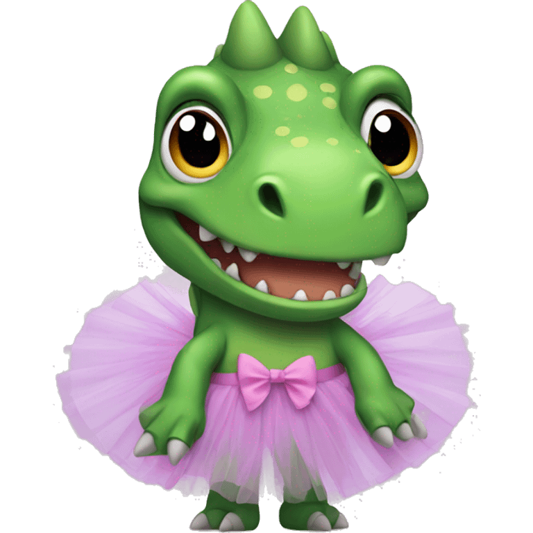 dinosaur wearing a tutu emoji