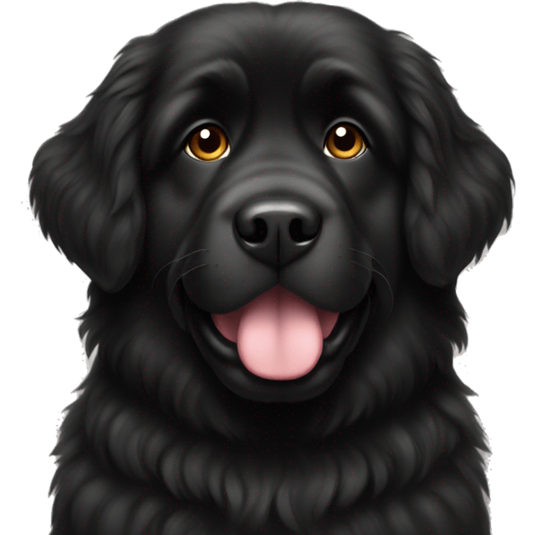 Black Newfoundland dog cute emoji