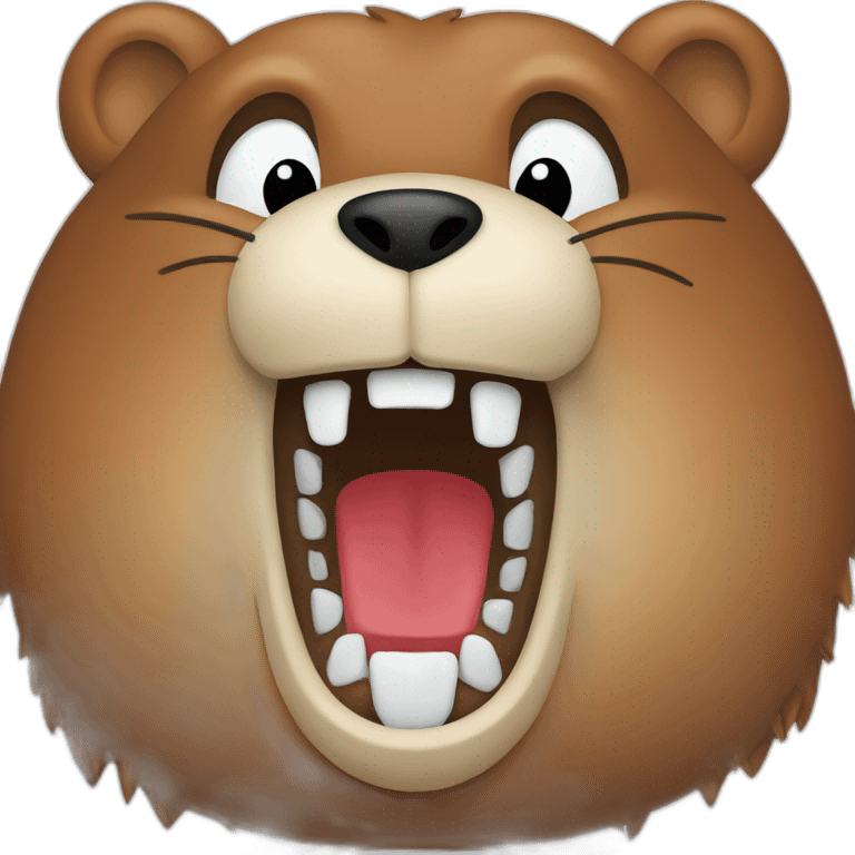 Beaver biting with its big teeth emoji