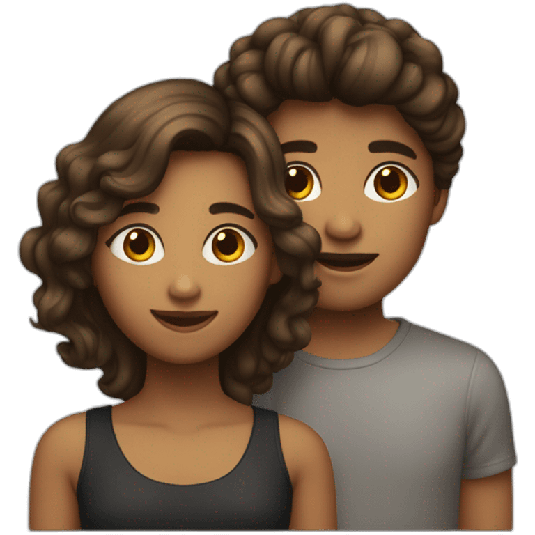 Couple une fille au cheveux noir et une fille au cheveux brun emoji