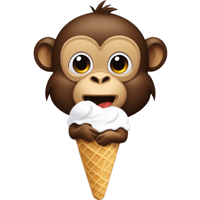 a monkey mixed with and eagle eating ice cream  emoji