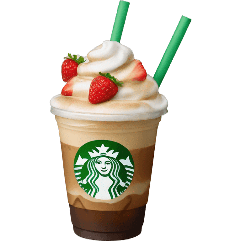 Starbuck ice coffee with strawberries emoji