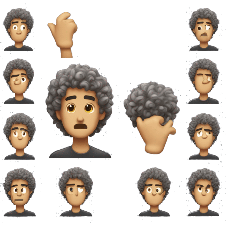 curly hair man sombero facepalm emoji emoji