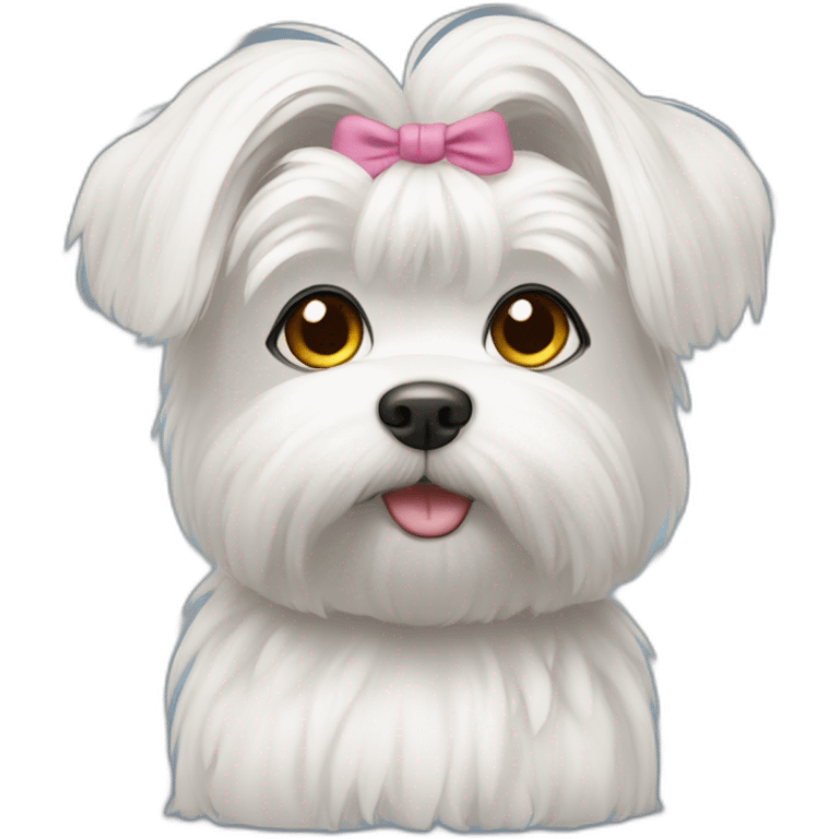 Maltese with hair tied up emoji