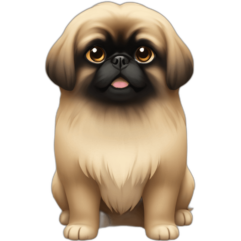 Black face pekingese beige body emoji