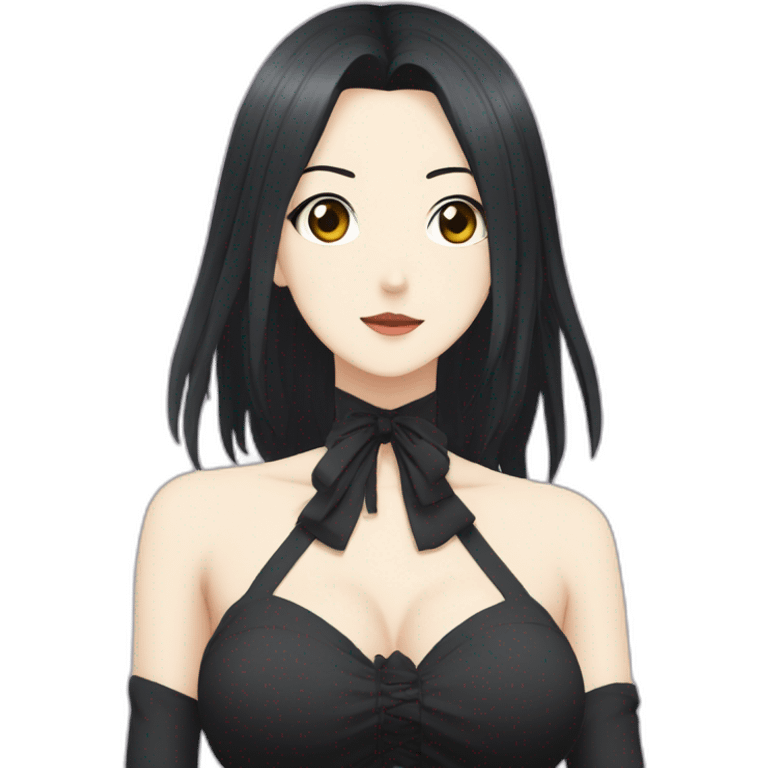 Nana Ōsaki in Anime with a gothic style, black hair emoji