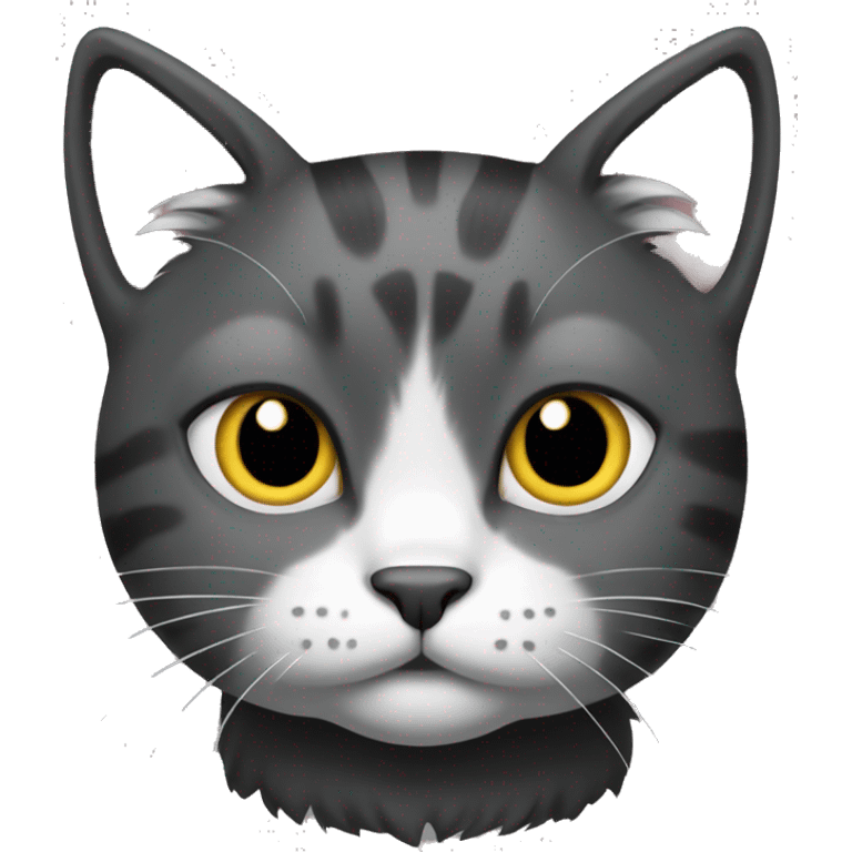 Cat black and gray color with a little fat emoji