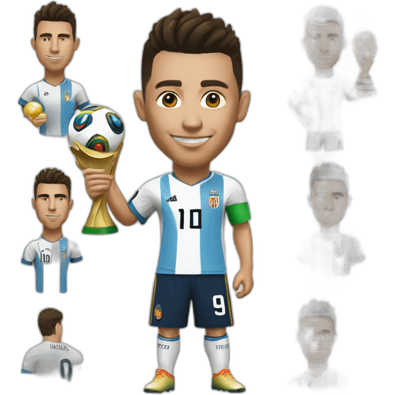 Ronaldo avec la coupe du monde sur messi emoji