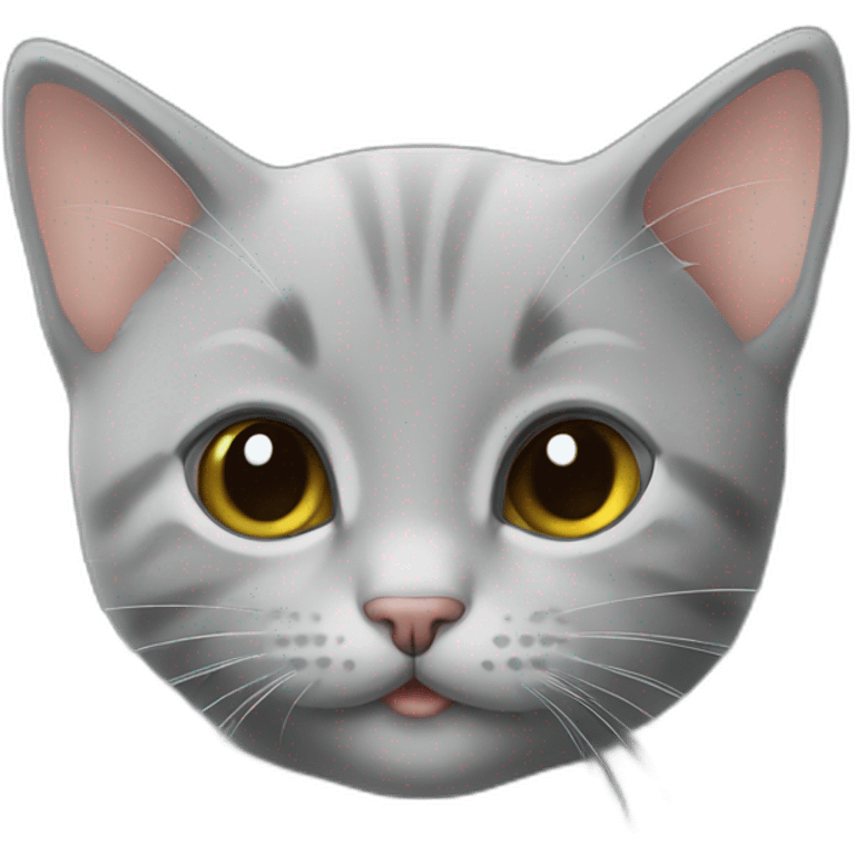 Gray kitten kisses emoji