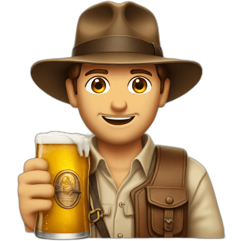 Indiana Jones avec de la bière  emoji