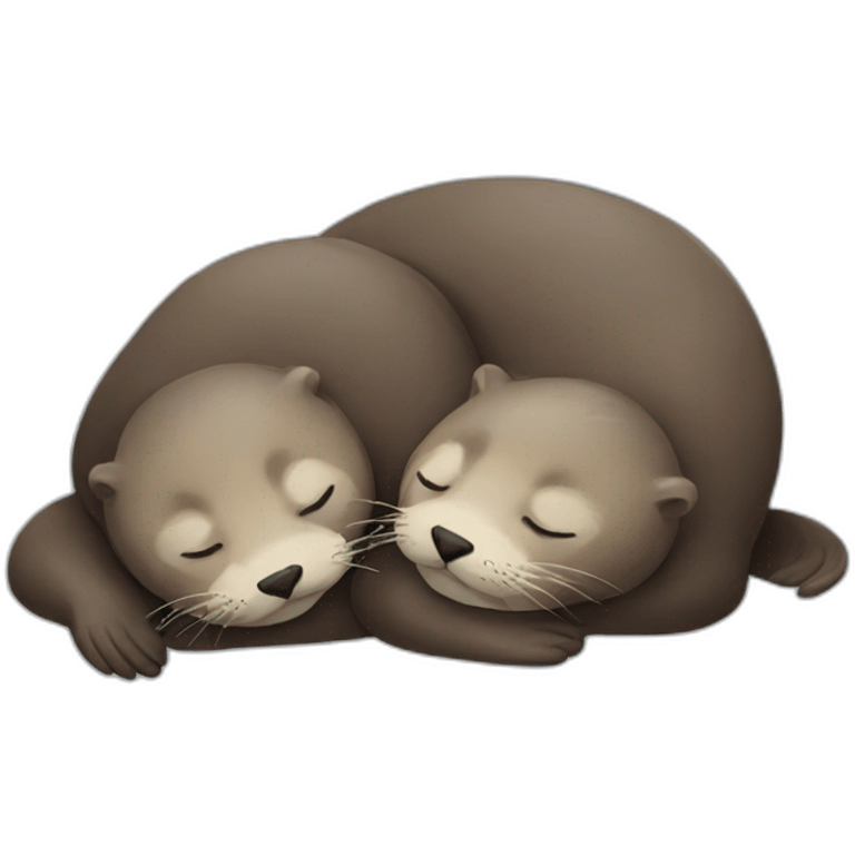 Otters sleeping together  emoji