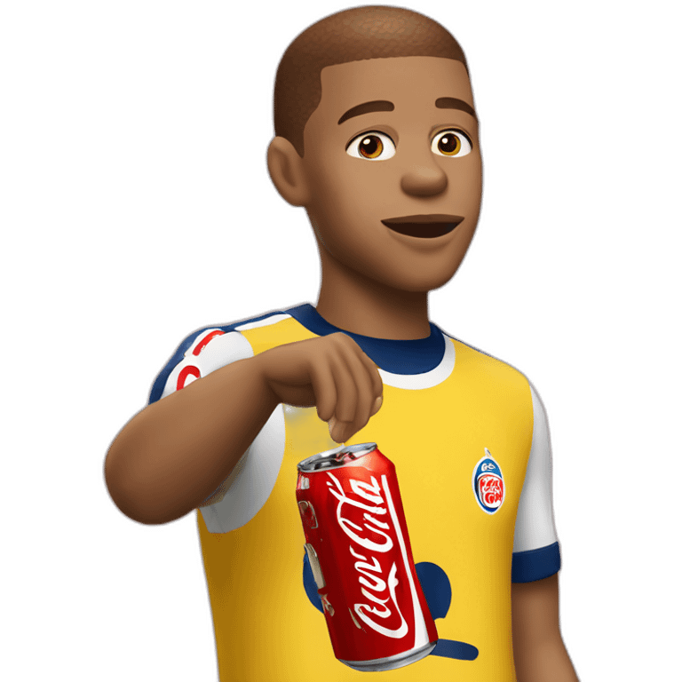 mbappé drinking coca cola emoji