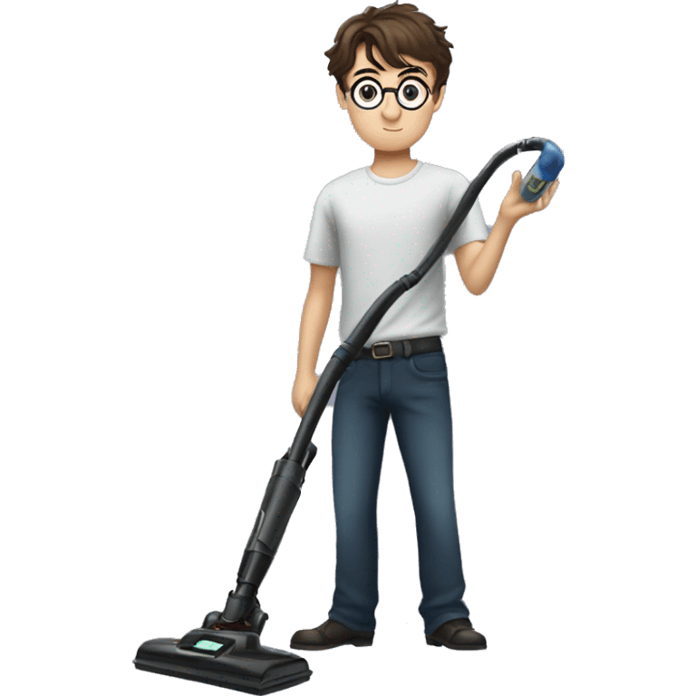 Harry potter using a vacuum emoji