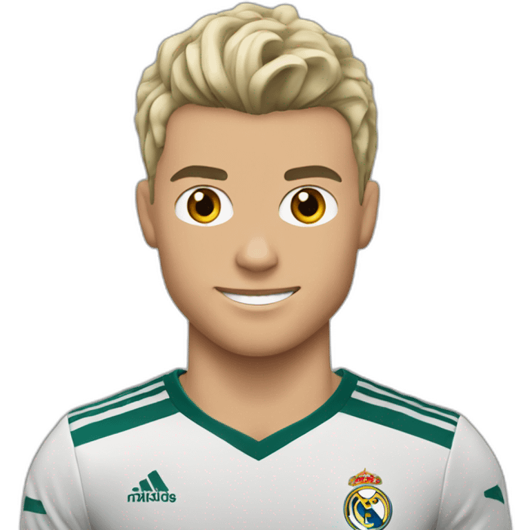 Cristiano Ronaldo in Realh Madrid mèche blonde emoji