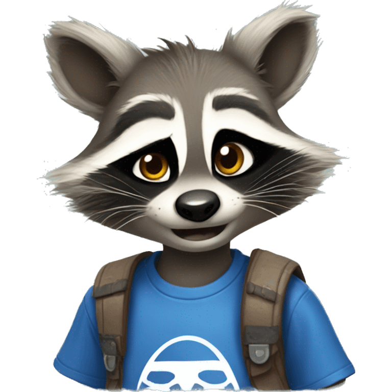 Raccoon wearing Disneyland t shirt  emoji