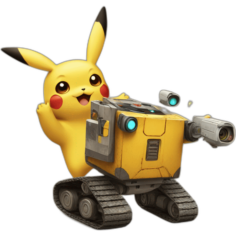 Pikachu shoots wall-e emoji