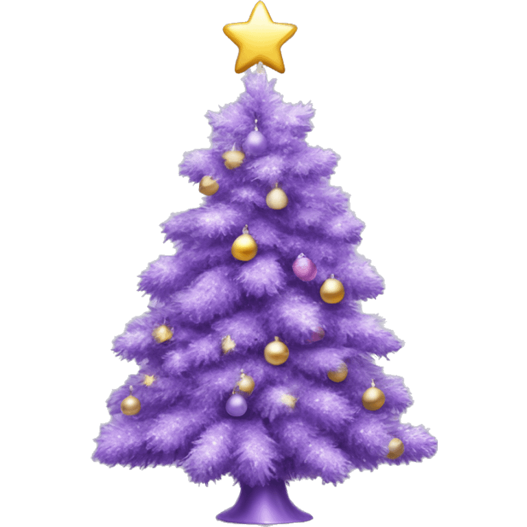 Realistic decorated lilac Christmas tree emoji