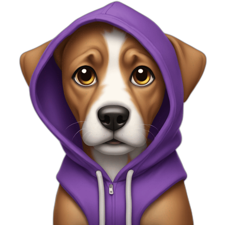 dog with purple hoodie emoji