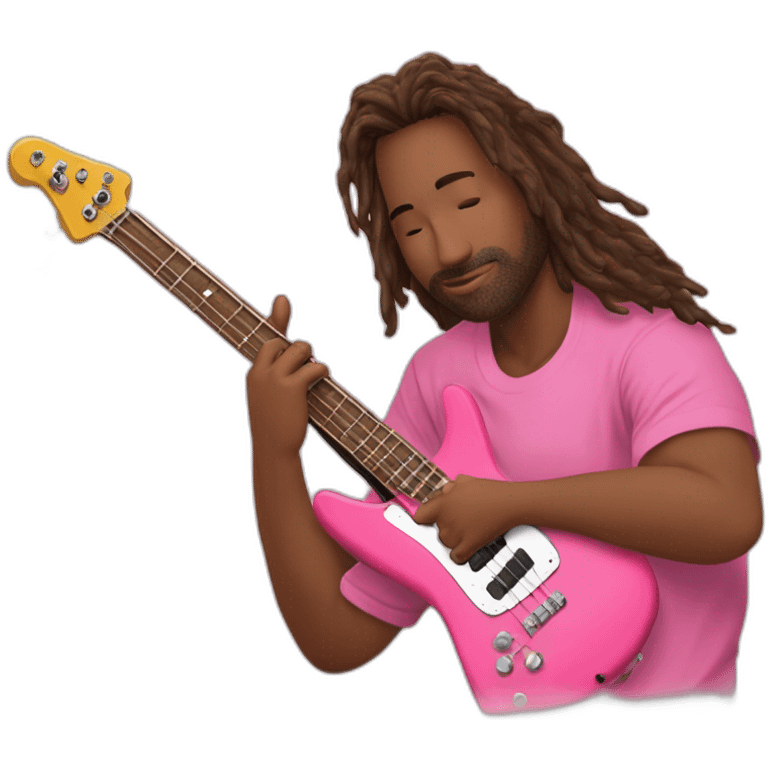 bruned-long-bassguitar-player-pink-tshirt-pink emoji