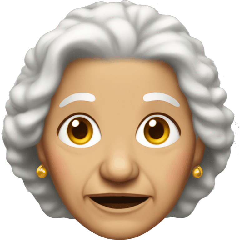 very old white hair hispanic grandma  emoji