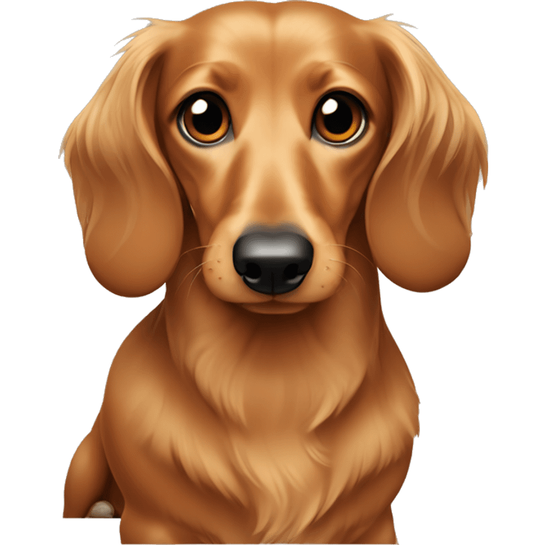 long haired tan dachshund emoji