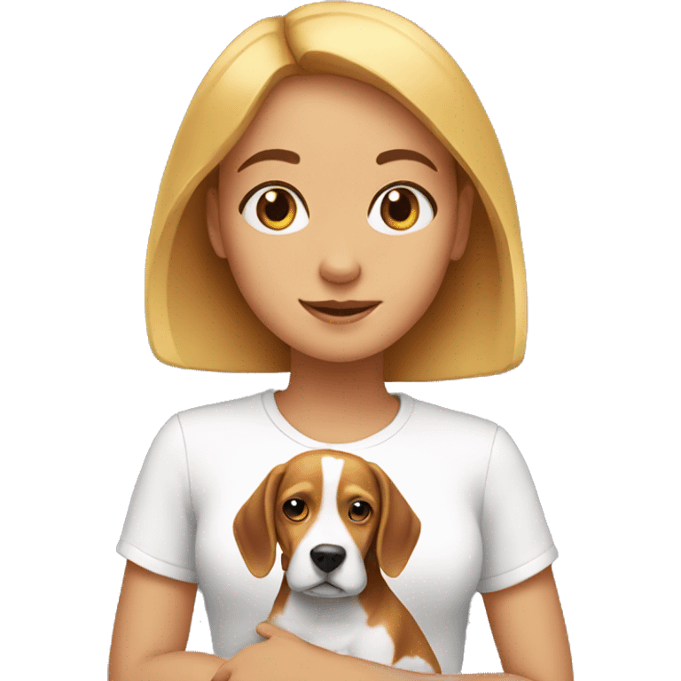 Girl with beagle emoji