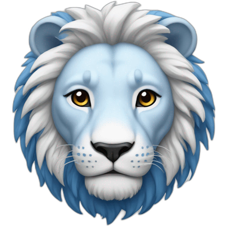 blue and white lion emoji