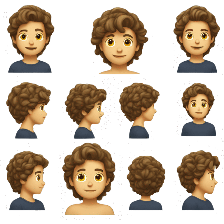 Garçon cheveux châtain clair et peau clair  emoji