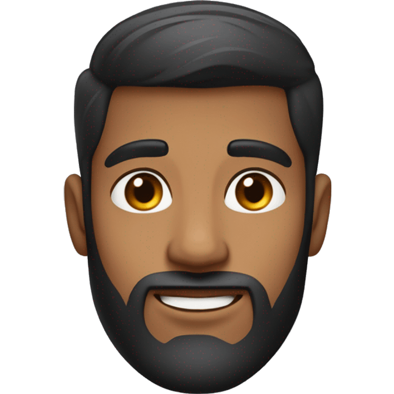 Young man with a warm light Kashmiri skin tone, thick dark hair with fade on the sides, neatly trimmed beard, and an oval-shaped face. emoji