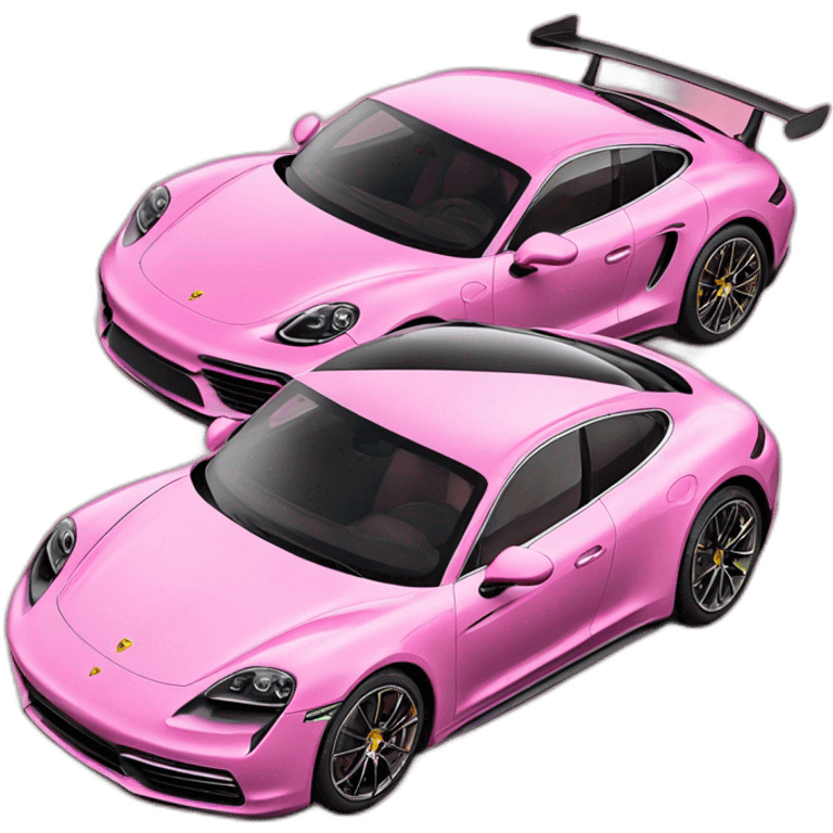 Moomintroll driving pink porsche taycan turbo s emoji