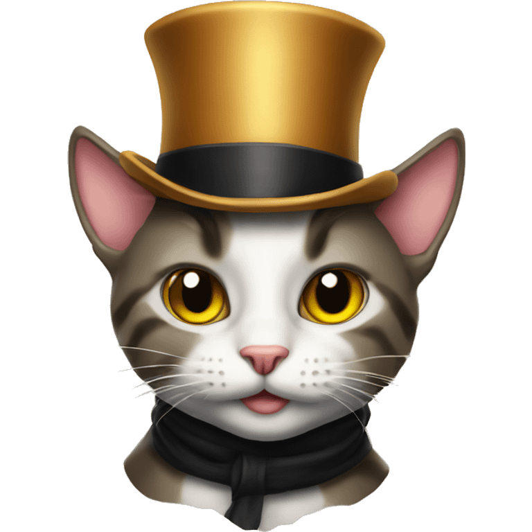 Cat with a tophat emoji