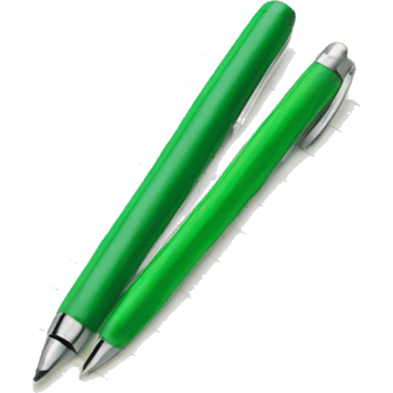 A pen and a green notepad emoji