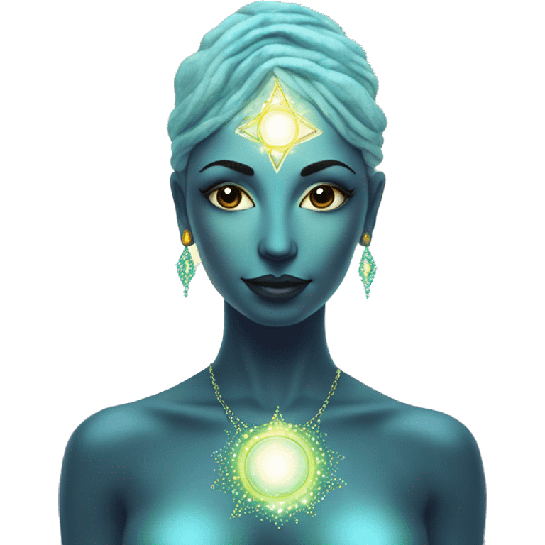 Pleiadian radiant glowing diva woman female third eye emoji