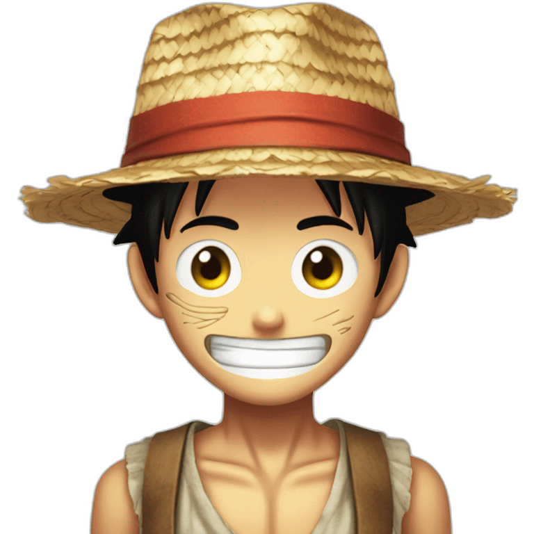 straw-hat luffy with his scar under his left eye emoji