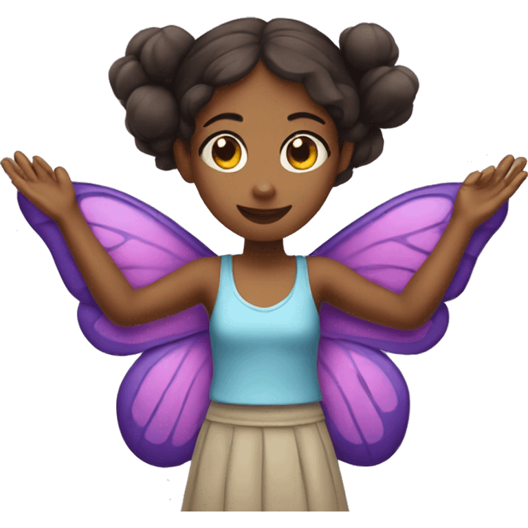 Girl with butterfly wings and 4 arms emoji