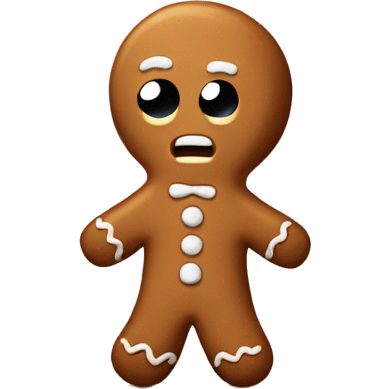 sad confused gingerbread man emoji