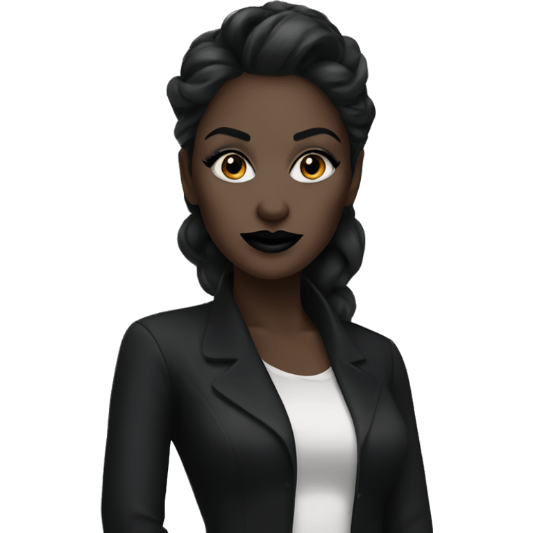 A woman with black makeup. emoji