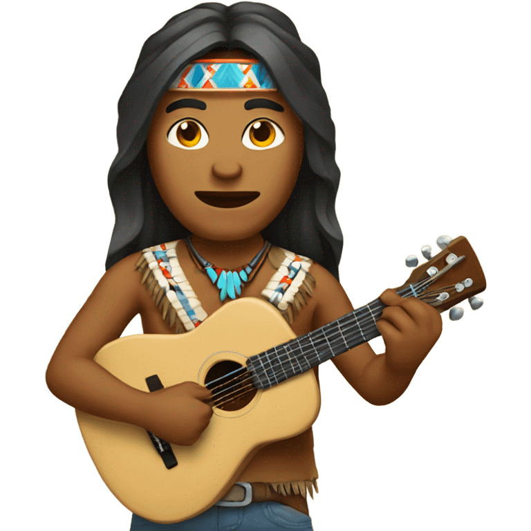 Native American with guitar emoji