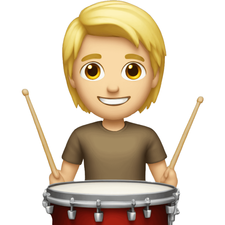 Blond Guy playing drums emoji