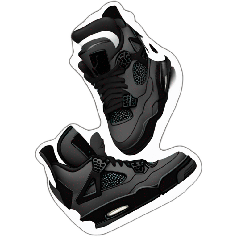 Air Jordan 4 black cat emoji