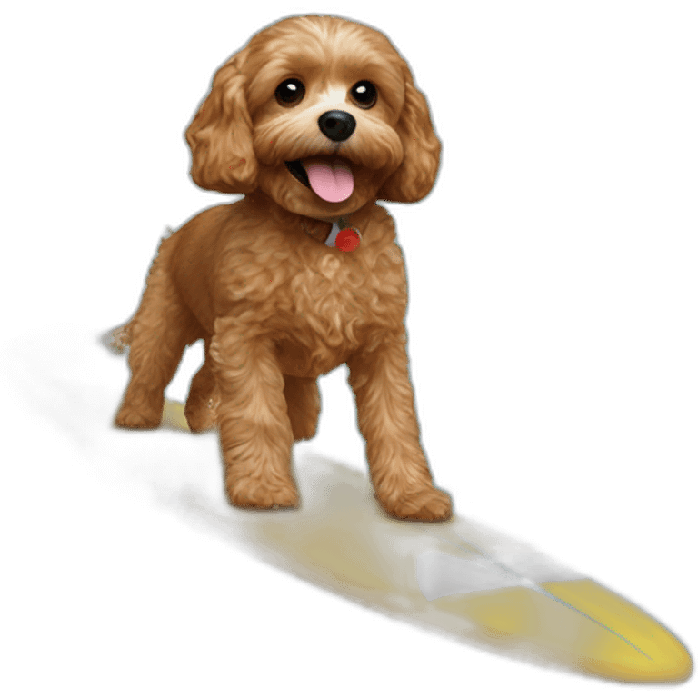 cavapoo surfing in the ocean emoji